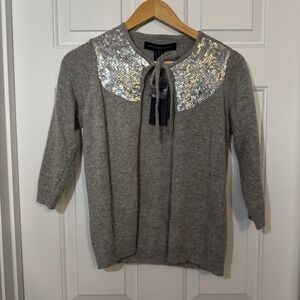 French Connection Women's Sweater Cardigan With Sequin‎ Detail Size Small